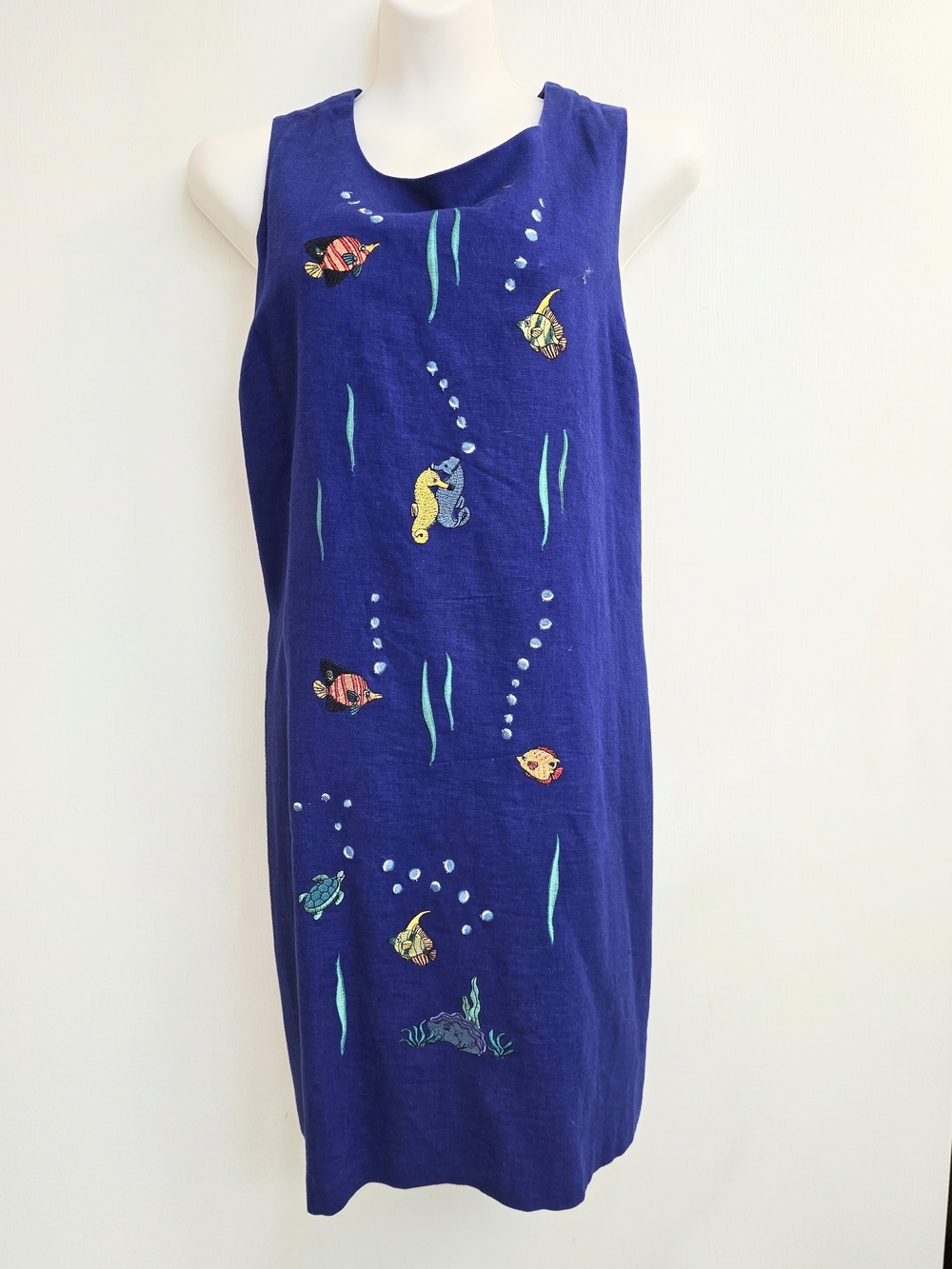 Blue Nautical Embroidered Sleeveless Dress by ULTRA of New York
